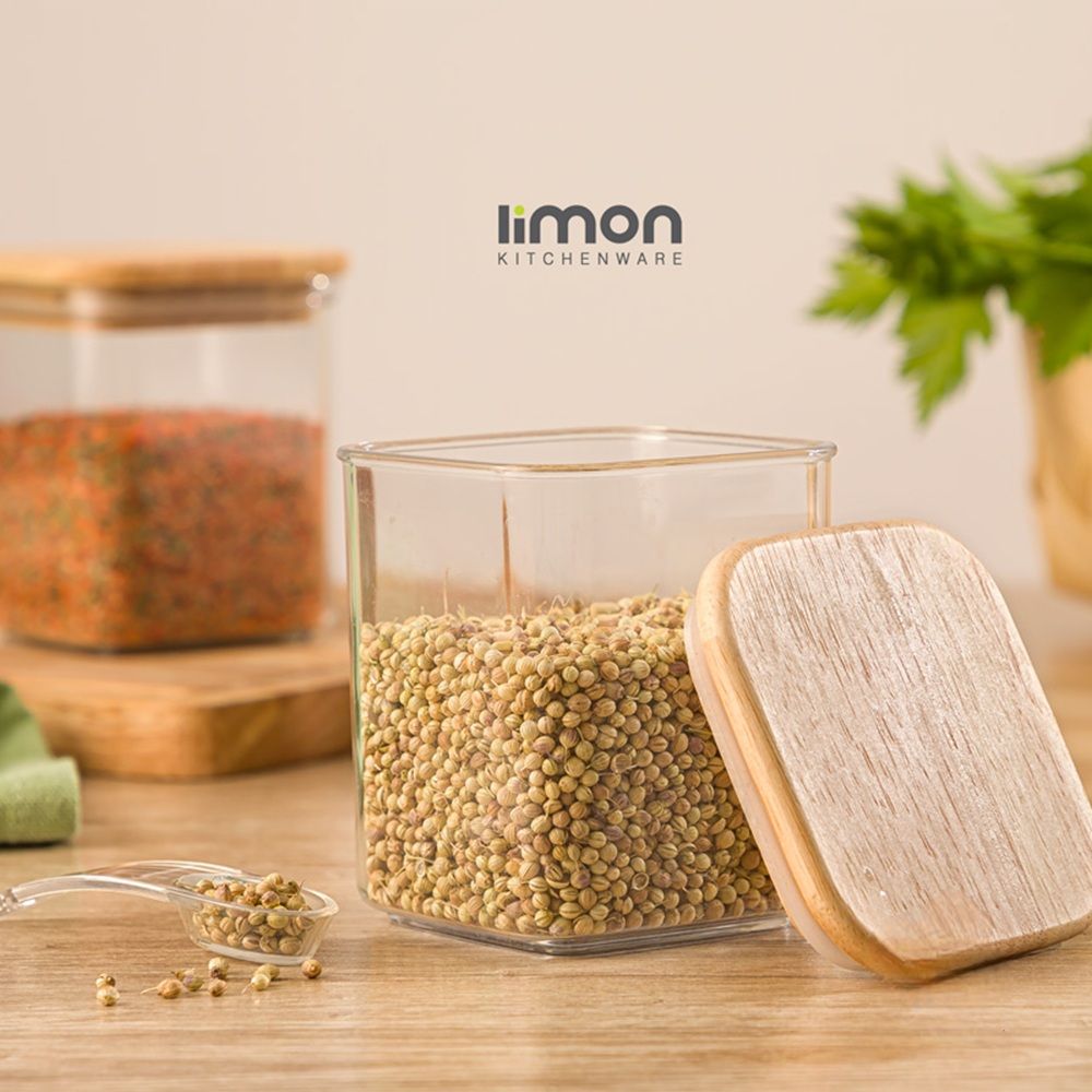 جا ادویه لیمون سارینا 4 گوش درب چوبی سایز 3