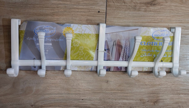 چوب لباسی پشت دری پلاستیکی مشکات مناسب حمام و دستشویی