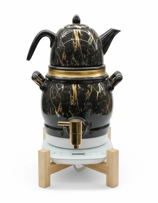 ست کتری و قوری طرح مرمر و ساده