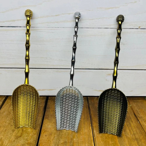 قاشق آجیل فلزی دسته طرح بامبو