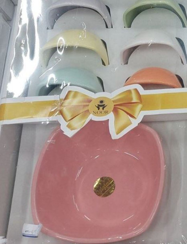 پیاله سرامیکی لبه ساده (1 عدد بزرگ 6 عدد کوچک)