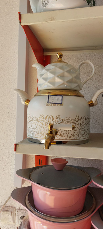 کتری و قوری بنجامین سفید ظرفیت 4 لیتر