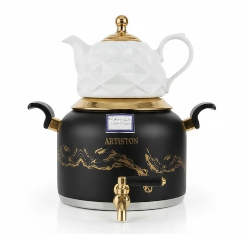 کتری و قوری ماربل مشکی آرتیستون 4 لیتری