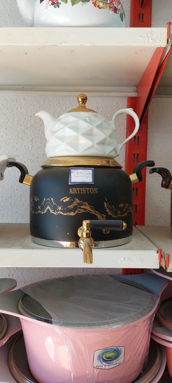 کتری و قوری ماربل مشکی آرتیستون 4 لیتری