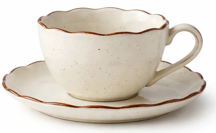 فنجان و نعلبکی لبه دالبری تک با جعبه مناسب کادو