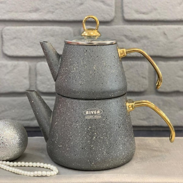 ست کتری و قوری چدن ریور (کتری ۲.۲ لیتر قوری ۱ لیتر)