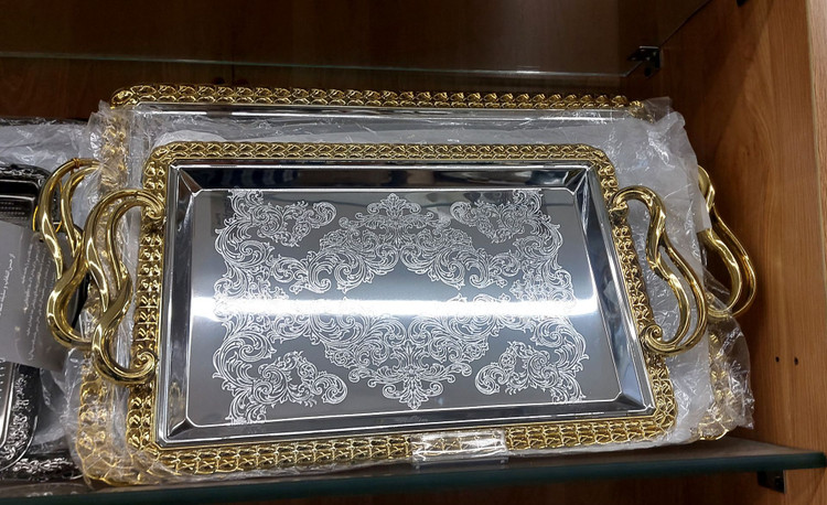 سینی پذیرایی دو عددی لبه طلایی وینکس