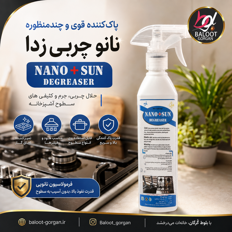 اسپری چربیزدا نانو + سان Nano+Sun Degreaser