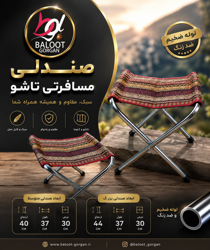صندلی مسافرتی تاشو مسعود فلز
